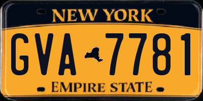NY license plate GVA7781