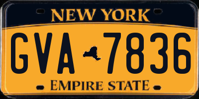 NY license plate GVA7836