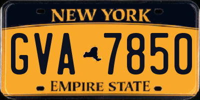 NY license plate GVA7850