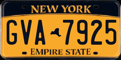 NY license plate GVA7925