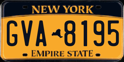 NY license plate GVA8195