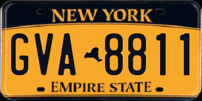 NY license plate GVA8811