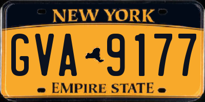 NY license plate GVA9177