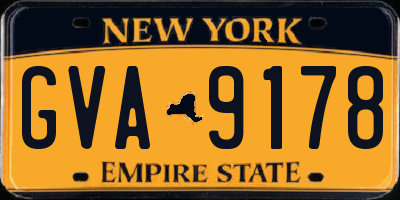 NY license plate GVA9178