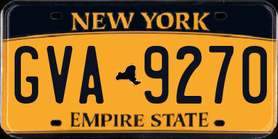 NY license plate GVA9270