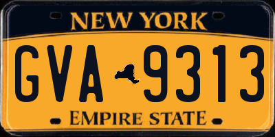 NY license plate GVA9313