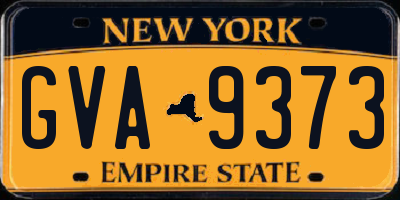 NY license plate GVA9373