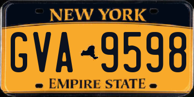 NY license plate GVA9598