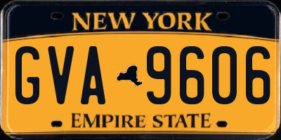 NY license plate GVA9606