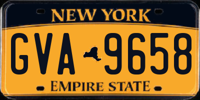NY license plate GVA9658