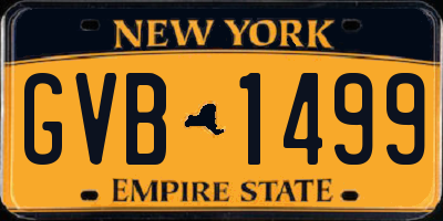 NY license plate GVB1499