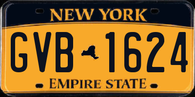 NY license plate GVB1624