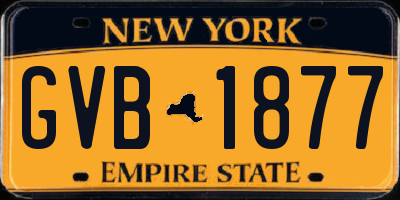 NY license plate GVB1877
