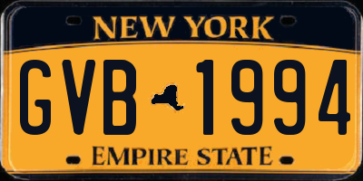 NY license plate GVB1994