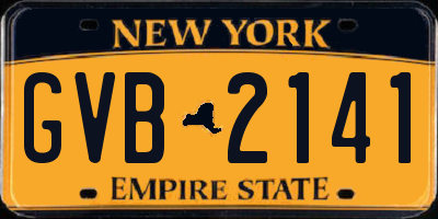 NY license plate GVB2141