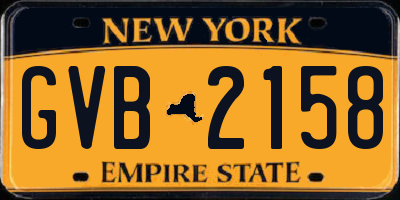 NY license plate GVB2158