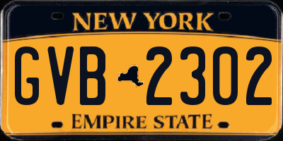 NY license plate GVB2302
