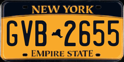 NY license plate GVB2655