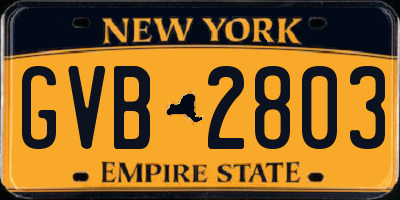 NY license plate GVB2803