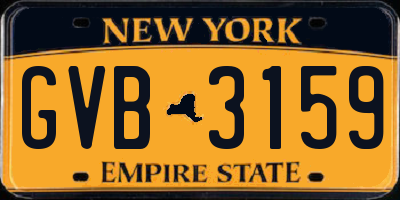 NY license plate GVB3159