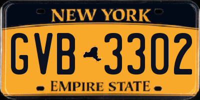 NY license plate GVB3302