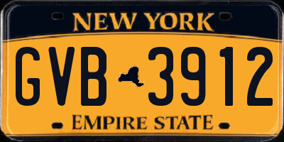 NY license plate GVB3912