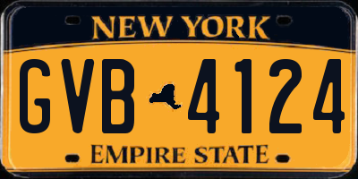 NY license plate GVB4124