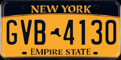 NY license plate GVB4130