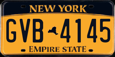 NY license plate GVB4145