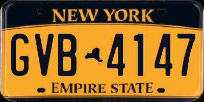 NY license plate GVB4147