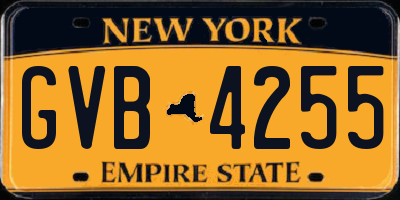 NY license plate GVB4255