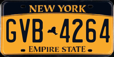 NY license plate GVB4264