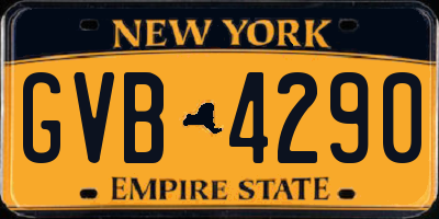NY license plate GVB4290