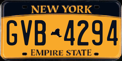 NY license plate GVB4294