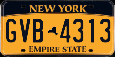 NY license plate GVB4313