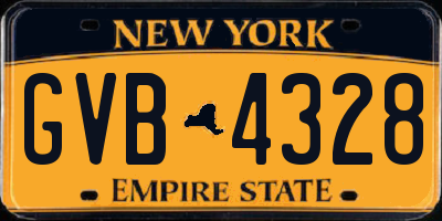 NY license plate GVB4328