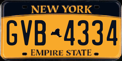 NY license plate GVB4334