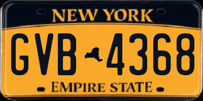 NY license plate GVB4368