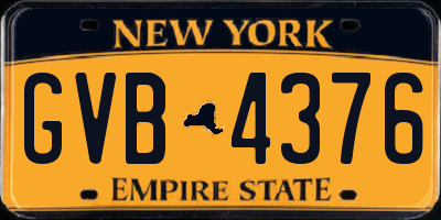 NY license plate GVB4376
