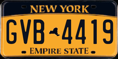 NY license plate GVB4419