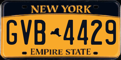 NY license plate GVB4429