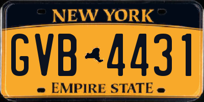 NY license plate GVB4431