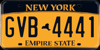 NY license plate GVB4441