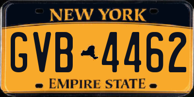 NY license plate GVB4462