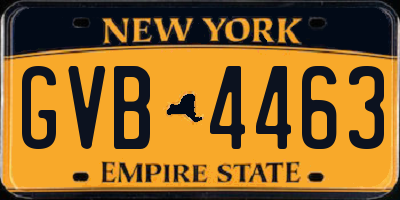 NY license plate GVB4463