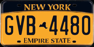 NY license plate GVB4480