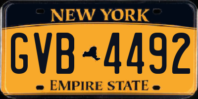 NY license plate GVB4492