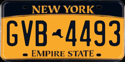 NY license plate GVB4493