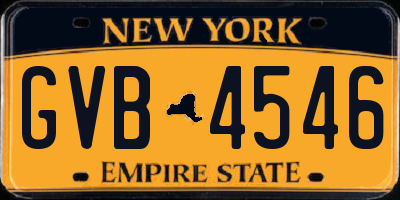 NY license plate GVB4546