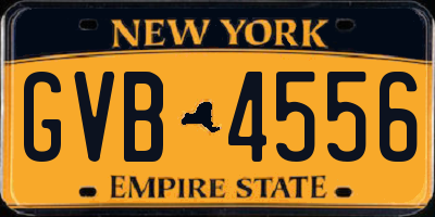 NY license plate GVB4556